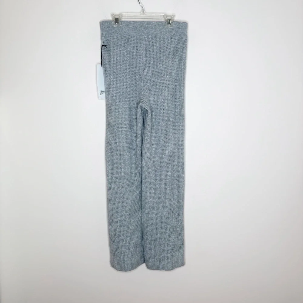 Alo Cashmere High Waist Plush Waffle Knit Pant Heather Grey Small NWT